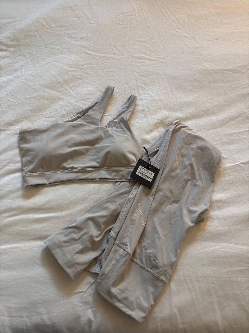 Meshki Light Gray Sports Bra & Leggings Set - NEW WITH TAGS